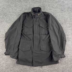 Alpha Industries M65 Field Jacket Mens XS Black Military Cold Weather Coat VTG